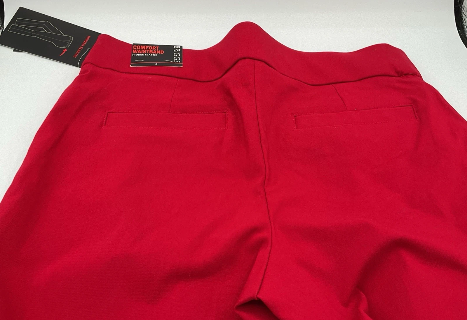 Briggs Comfort Waistband Capri Pants Womens Size 6 Red Amore 31x20 NEW Free Ship
