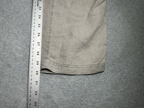 Pantalone lino Rachel Zoe chino cargo felpa beige panna coulisse 5 tasche leggero - Foto 7 di 14
