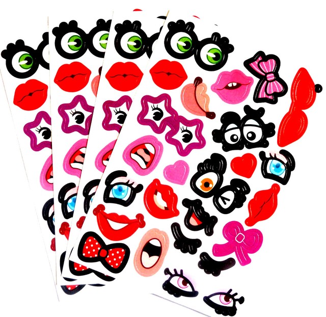 'Create your own' Cartoon Face Stickers Labels for Kids CardMaking