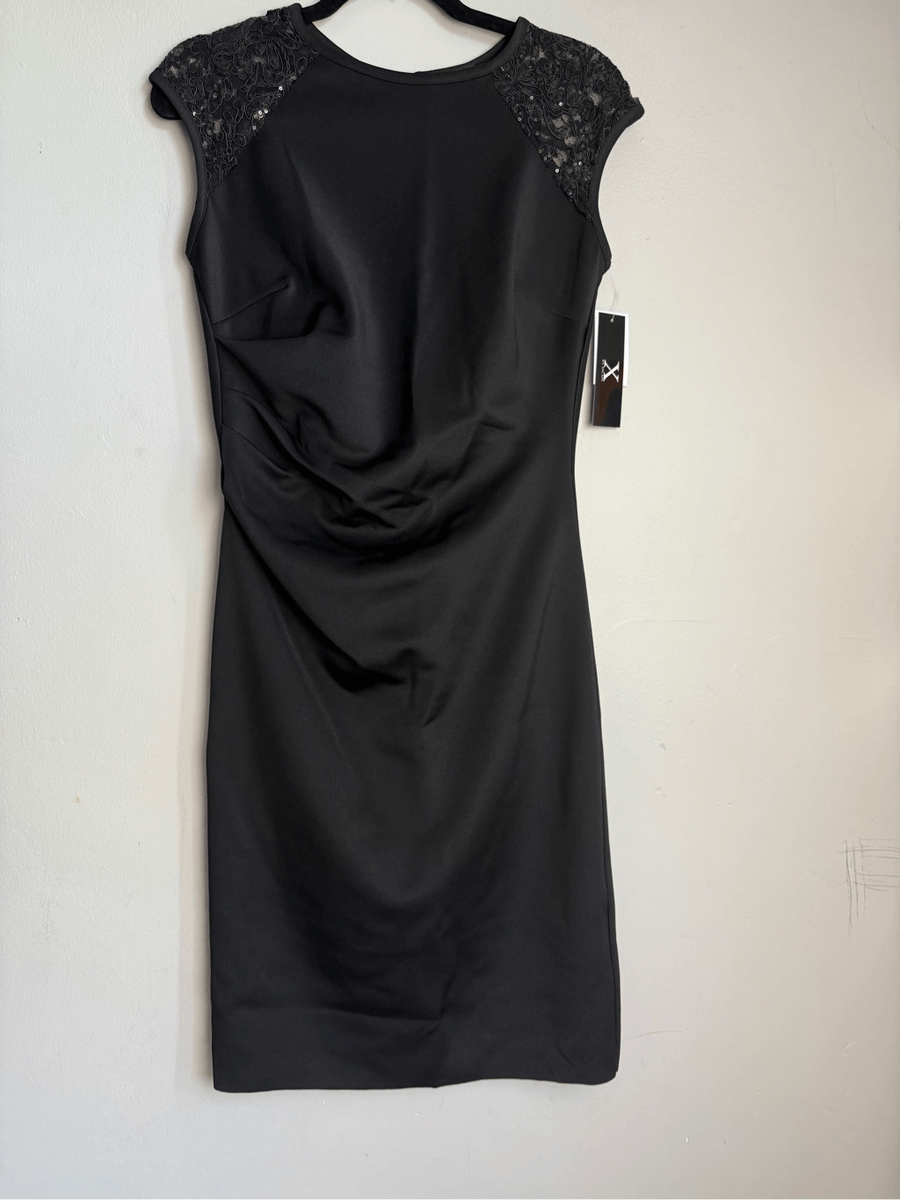 X by Xscape black ruched lace shoulder dress size 10 | eBay X by Xscape black ruched lace shoulder dress size 10 | eBay