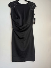 X by Xscape black ruched lace shoulder dress size 10