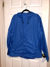 ICEBURG OUTERWEAR Mens Blue Hooded Full Zipper Windbreaker Jacket Sz L