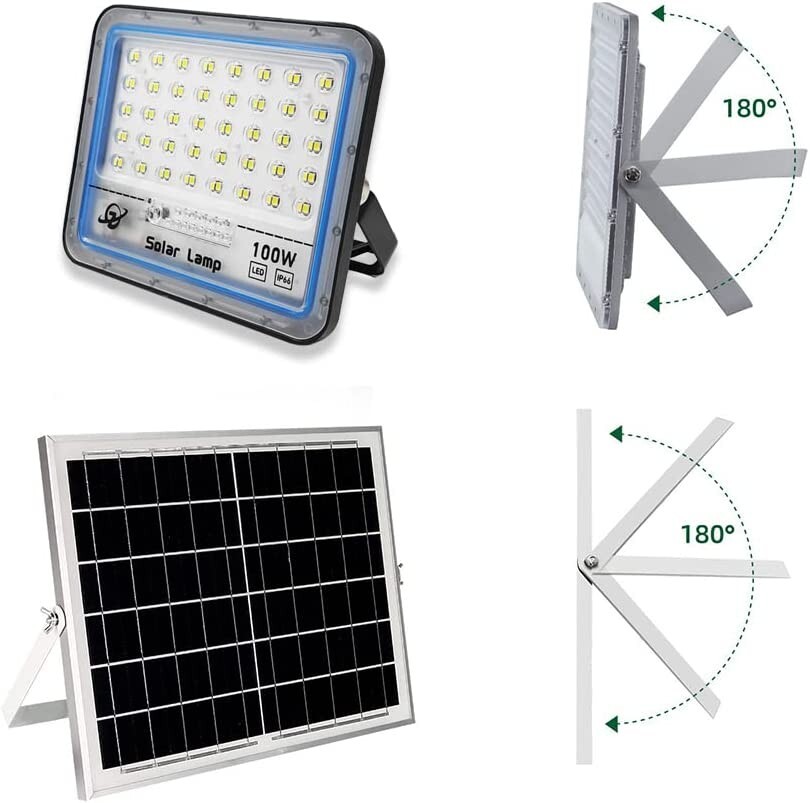 Luce Esterna Solare 100W IP65 per Sicurezza Casa con Telecomando - 2