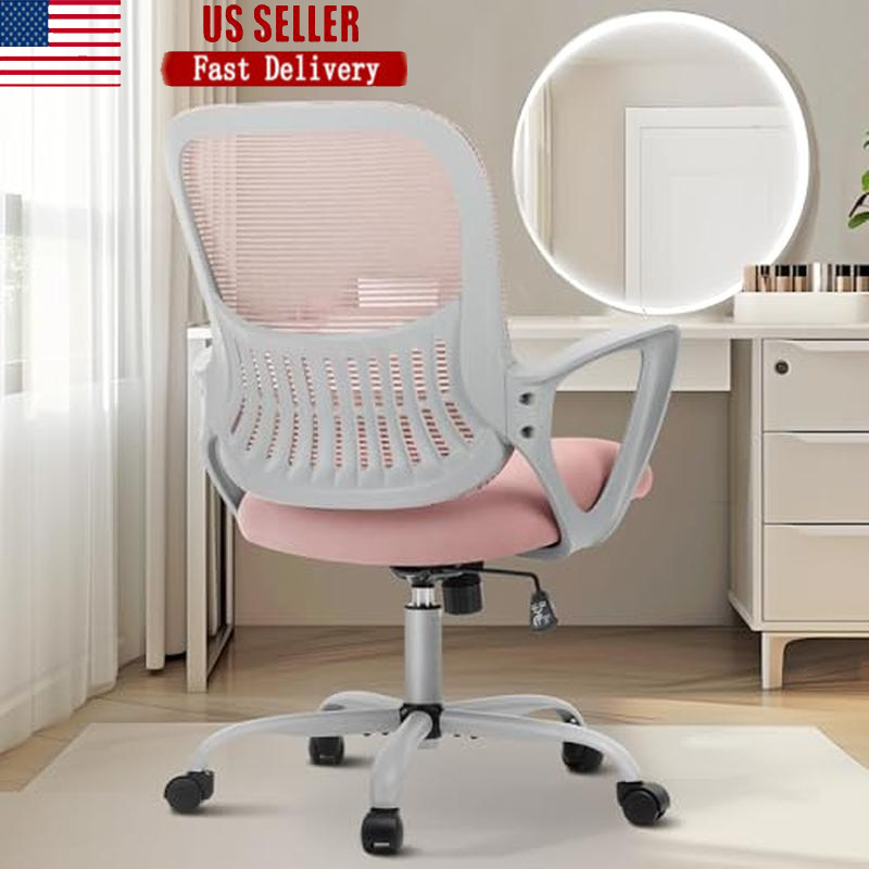 Ergonomic Mid-Back Mesh Office Chair with Lumbar Support and Swivel Base-image