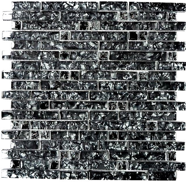 Mosaïque en verre noir sol salle de bain WC cuisine mur