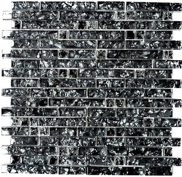 Glasmosaik Schwarz Mix Wand KüChe Bad Wc Fliesenspiegel WB87-MV718 | 1 Matte-image
