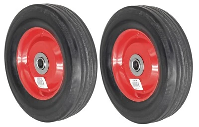 CAL-HAWK 2pc 8" Replacement Solid Rubber Tire & Steel Wheel for Dolly Hand Truck Cart