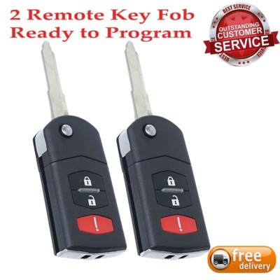 2 Replacement Remote Car Key Fob for Mazda 2 3 5 CX-7 CX-9 BGBX1T478SKE125-01