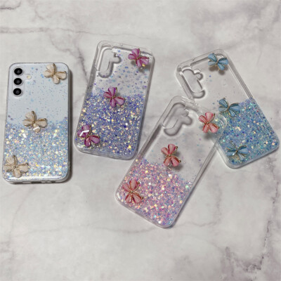 Für Samsung S24FE S23 A35 A55 Leuchtende Schmetterling Silikon Hülle Handyhülle
