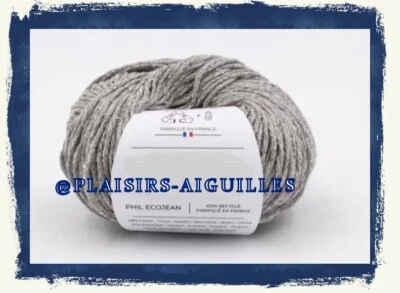 5 pelotes de COTON PHIL ECOJEAN GRIS CLAIR neuves - Photo 1/4