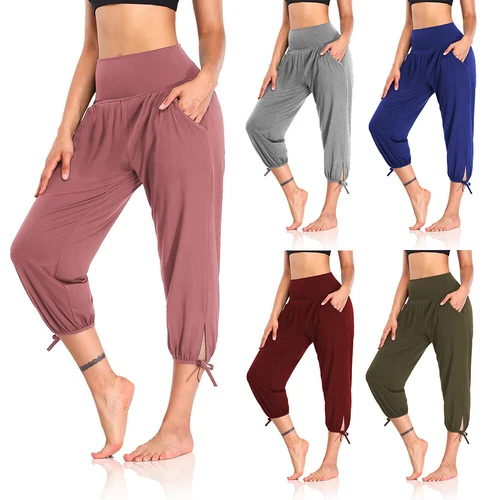 Summer Women's Capri Pants Casual Stretch Cropped Joggers Loose Trousers Fashion - Picture 2 of 44