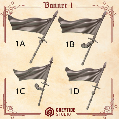Banner Upgrade Bits - 2 Pack - Crimson Lords - Grey Tide Studios