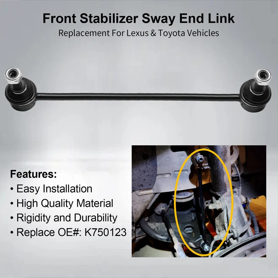 2X Barra estabilizadora delantera izquierda para Toyota Camry Avalon 2007-2018 Lexus ES300h ES350 Foto 3 de 4