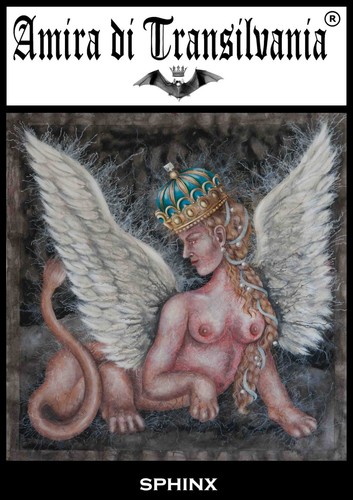 art painting contemporary mythology sphinx woman portrait queen wing figure aceo - Picture 4 of 24