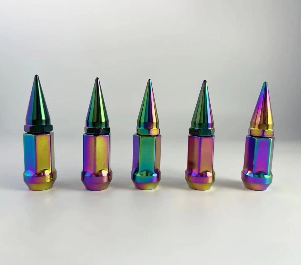 23 неохромные зажимные гайки с шипами 1/2-20 Bulge Acorn подходят для Jeep Wrangler JK TJ YJ - Изображение 4 из 4