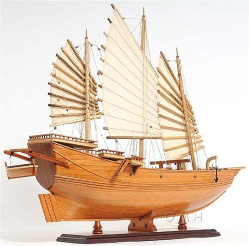 CHINESE JUNK 27" Handicrafted Wooden Model Ship - Picture 8 of 12
