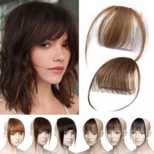 Remy Thin Air Fringe Bangs 100% Human Hair Extensions Clip In Front Hairpieces H