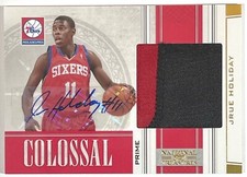 2009-10 Panini National Treasures Colossal Jrue Holiday Auto 2Clr RC #32 25/25