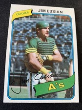 1980 Topps Baseball Card #341 Jim Essian Oakland A's Athletics NMMT Free Ship!