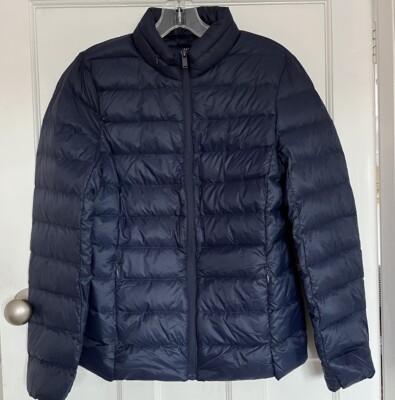 BEAUTIFUL MARKS & SPENCER NAVY BLUE FEATHER & DOWN PADDED COAT - SIZE 8 - NEW