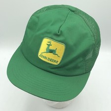Vintage K Products John Deere Green Foam Trucker Snapback Hat Made in USA Cap