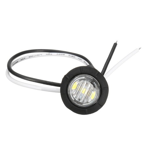 Universal Truck Trailer White Mini Round LED Marker Lights 4 Piece Set
