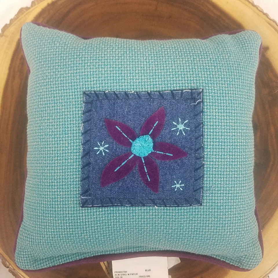 Mini travesseiros decorativos flor jeans azul quarto infantil meninas e berçário Euc - Imagem 3 de 4