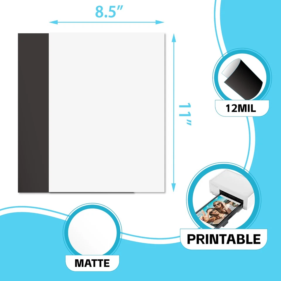 Printable Magnet Paper 50 Sheet Magnetic Photo Paper 8.5x11 Matte Inkjet Laser - Image 2 of 4