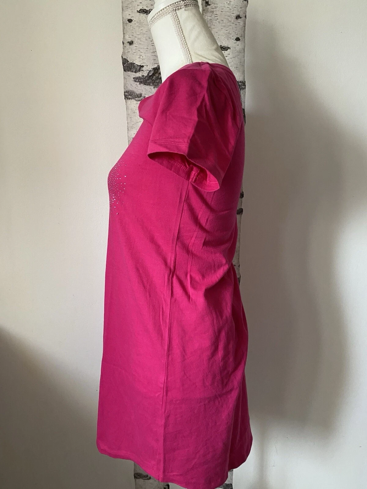 UNDERCOVER Victoria's Secret Camicia Abito Donna Piccolo Cotone Lingerie Rosa Manica Cappuccio