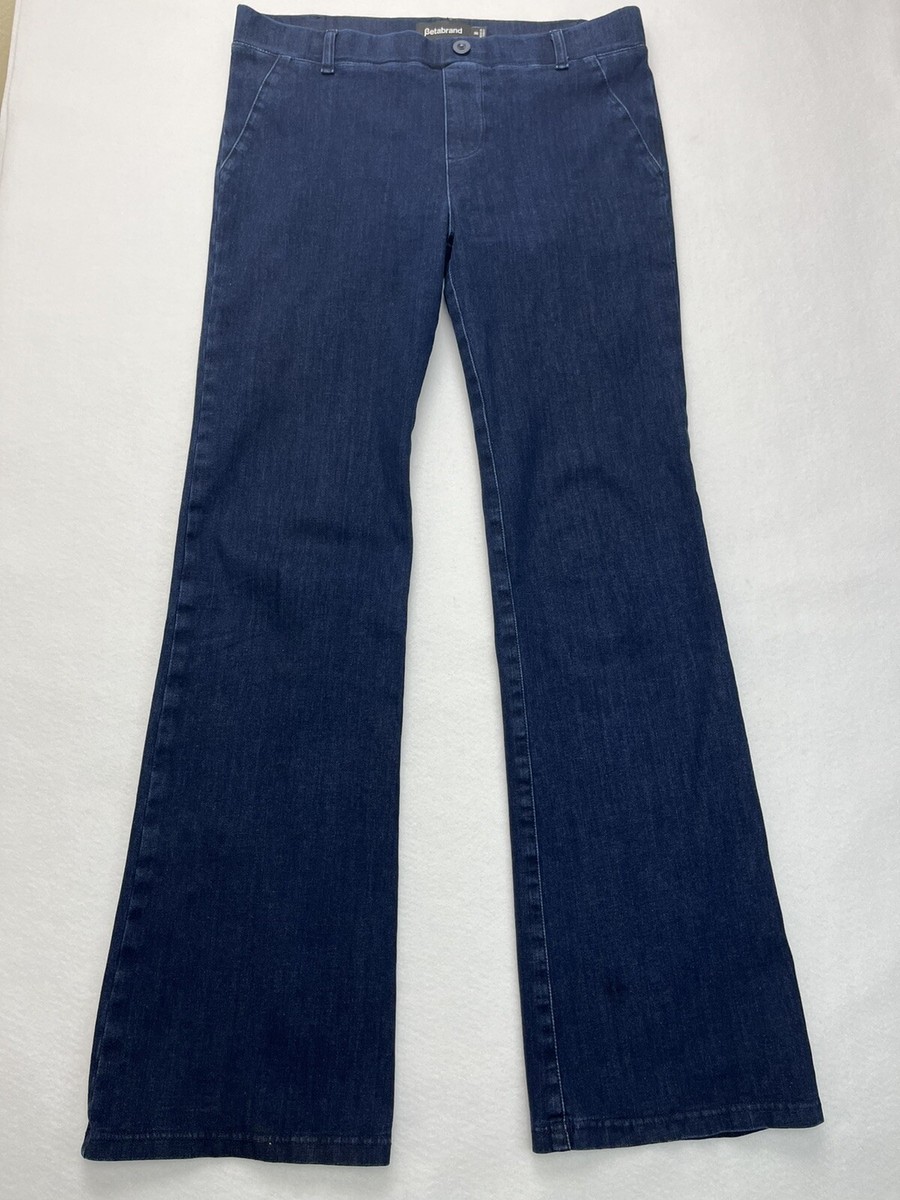 Betabrand Yoga Denim Pants Bootcut Stretch Blue Size M