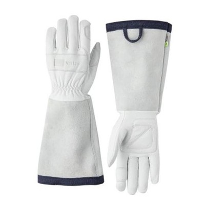 HESTRA PRO Garden Rose Glove, Long Protective Leather Gauntlet 9 Offwhite