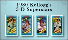 1980 Kellogg's 3-D Super Stars (1-60) / U Pick Cards - Build Set / Buy4+ Save25%