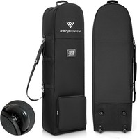 Darekuku Golf-Reisetasche Mit Rollen, 900D Oxford-Gewebe, 130 Cm, Schwarz