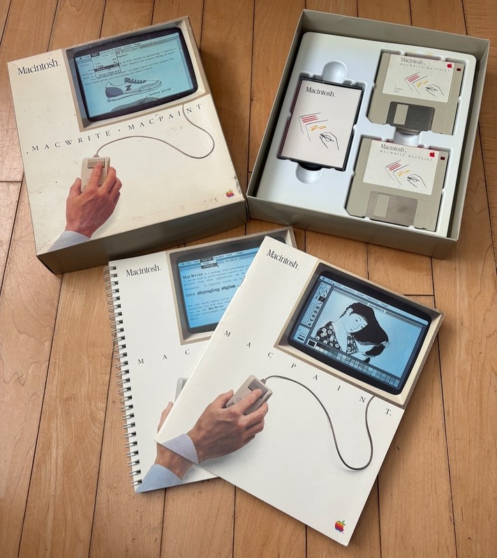 1984 MacWrite MacPaint BOX Set! 1st Mac Software Macintosh 128K 512K M0001