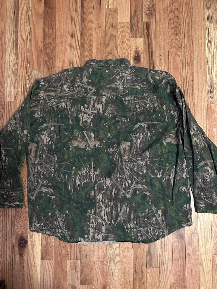 Vintage MOSSY OAK Men’s 2XL Shadow Leaf Hunting Camo Button Up Shirt Y2K - Image 4 of 4