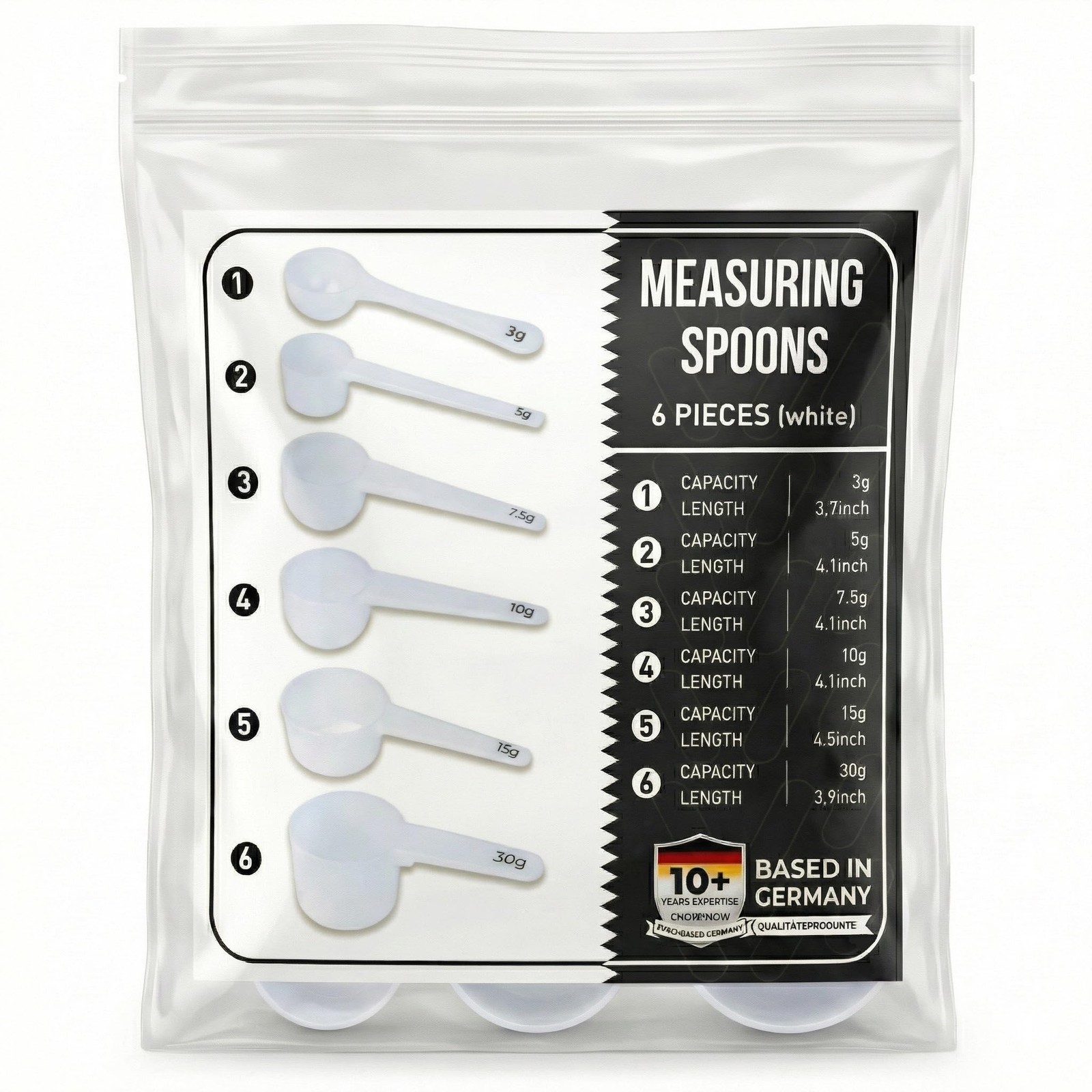 Measure spoons | measuring spoons set of 6 | exact dosing 3 gram scoop, 5 gram s