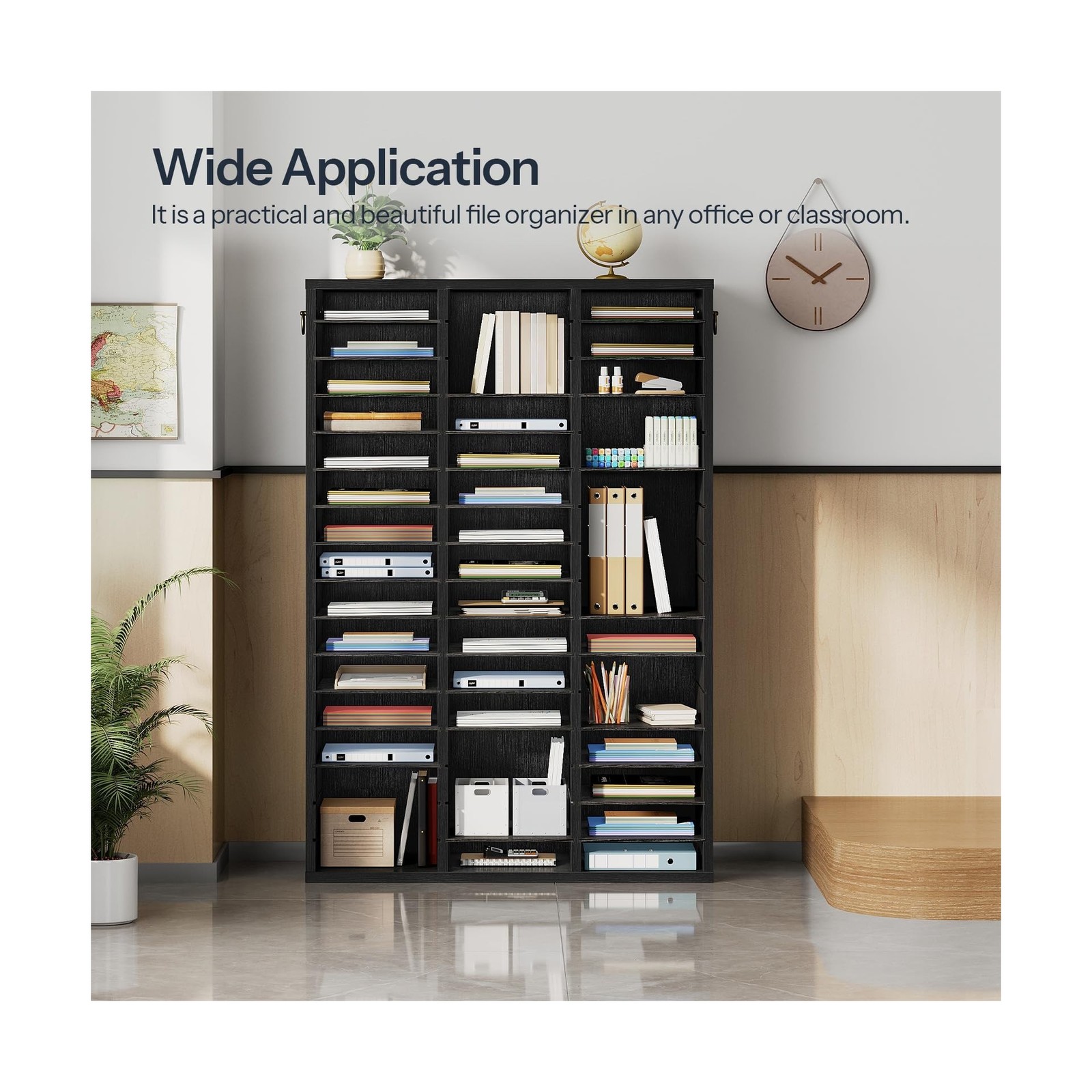 HOOBRO Literature Organizer, 48 Compartments Wooden Mail Organizer, Counterto...