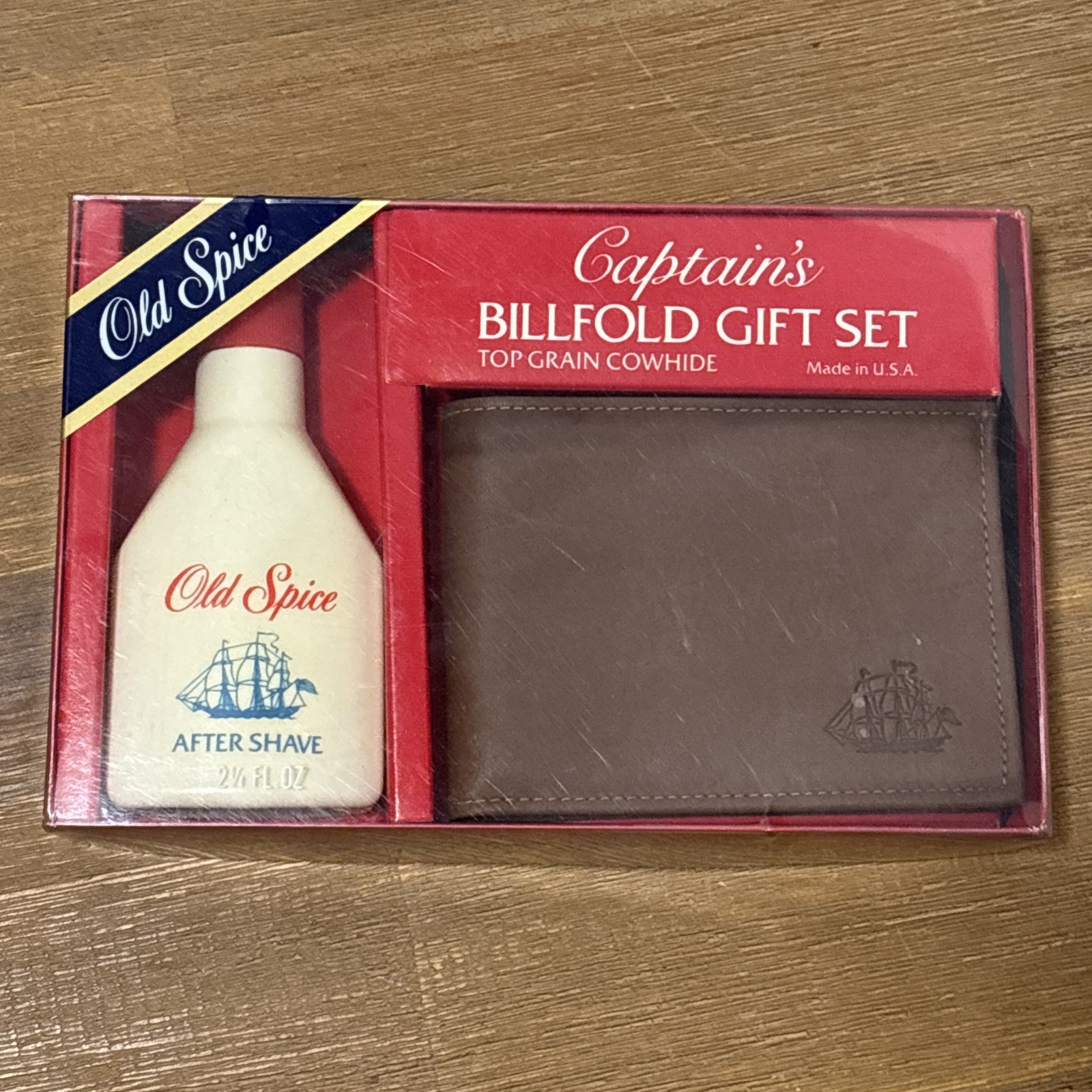 Vintage Old Spice Billfold Gift Set - Shulton Inc. After Shave Rare Set NOS 1983