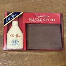 Vintage Old Spice Billfold Gift Set - Shulton Inc. After Shave Rare Set NOS 1983