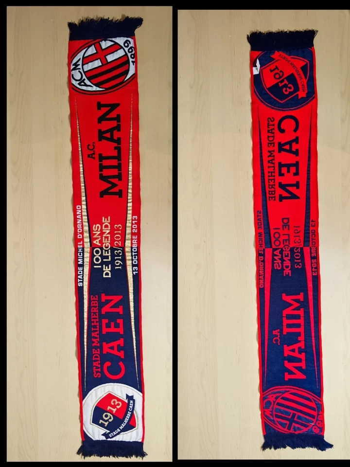 Écharpe SMC Caen Milan AC 2013 Centenaire  - Photo 1/1