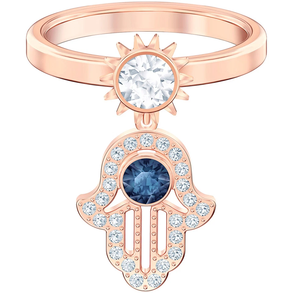 Swarovski Women's Ring Duo Evil Symbolic Motif Rose Gold Plated, 6.75 5510068