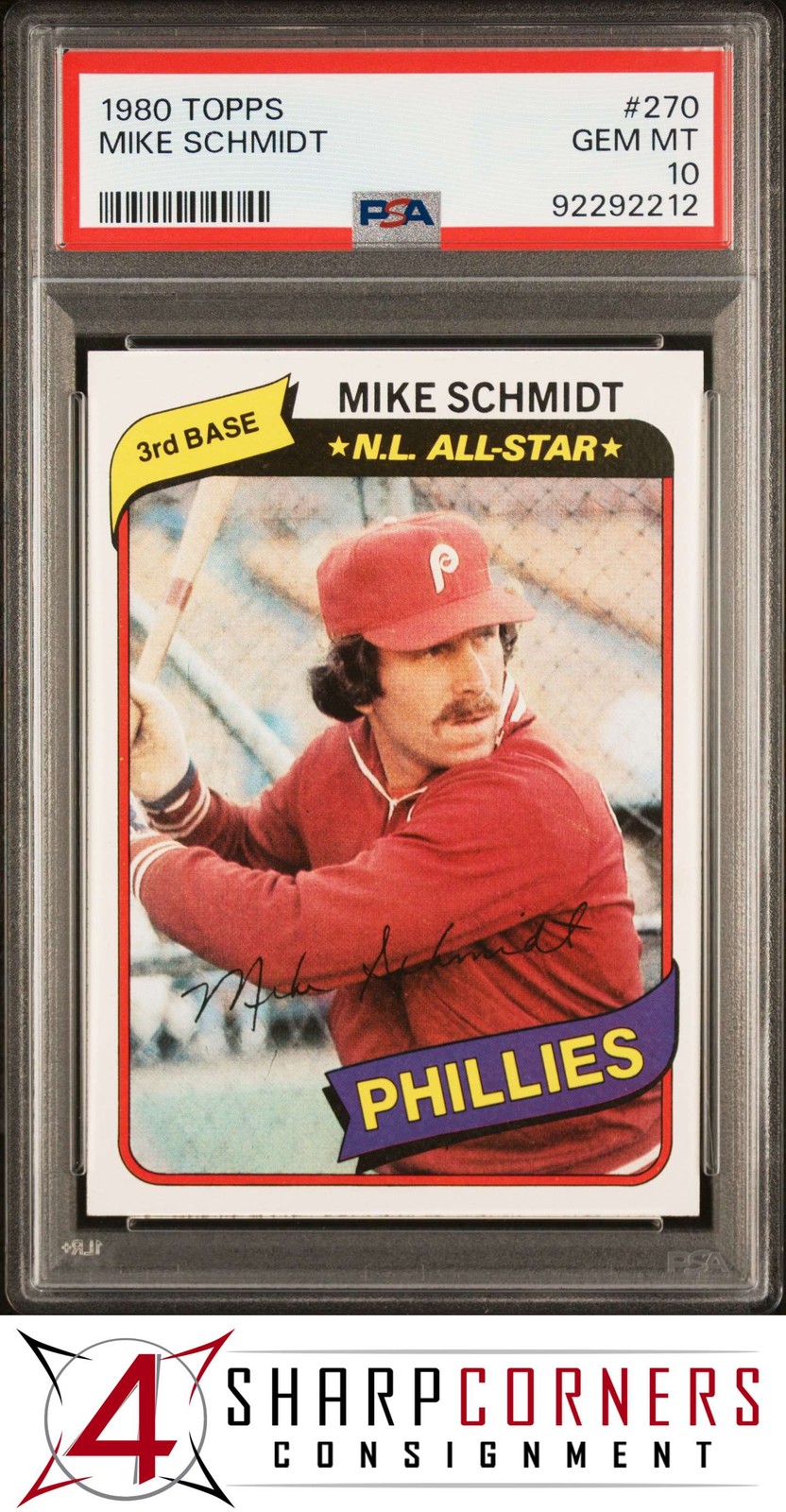 1980 TOPPS #270 MIKE SCHMIDT PHILLIES HOF PSA 10