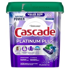 Cascade Platinum Plus Dishwasher Pods Detergent Soap Clean Scent 62 Count