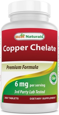 Best Naturals Copper Chelate 6 mg per Serving- 360 360 Count (Pack of 1)