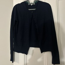 Hobbs Women's Cardigan small 8/ 10/12 S Blue cotton  Wool