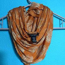 Banana Republic Womens One Size Brown/White Geometric Infinity Scarf Silk/Modal