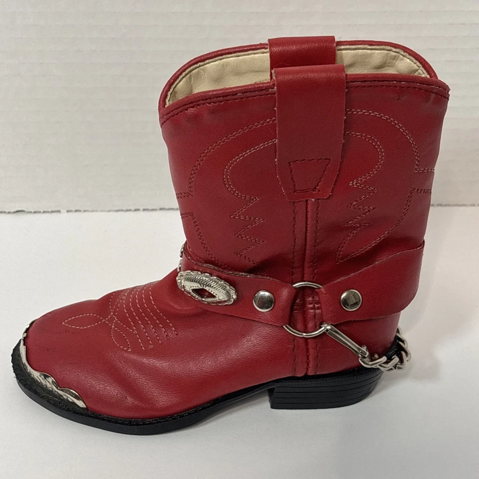 Botas de Vaquero Old West Bebé Niño Pequeño Talla 6 Rojo Western Zapatos Pull On Foto 4 de 4