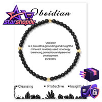 Naturstein Perlenarmband Damen 4Mm Verstellbar Edelstein Yoga Armband MäDchen