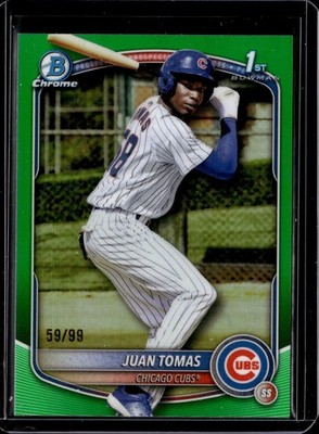 2025 Bowman Chrome #BCP-230 Juan Tomas Prospects Green #/99