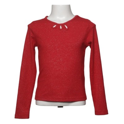 Lindex Kids, Langarmshirt, Größe: 128, Rot, Elasthan/Metallfaser/Polyester #Dv8